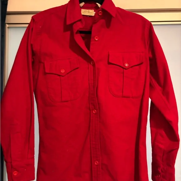 1960s-1970 LL Bean Red Chamois Shirt - Picture 5 of 5